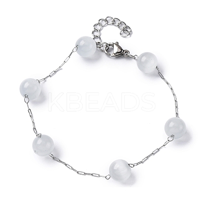 304 Stainless Steel Cable Chain Bracelets BJEW-C094-01P-06-1