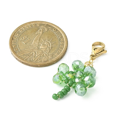 Glass Pendant Decoration HJEW-TA00031-01-1