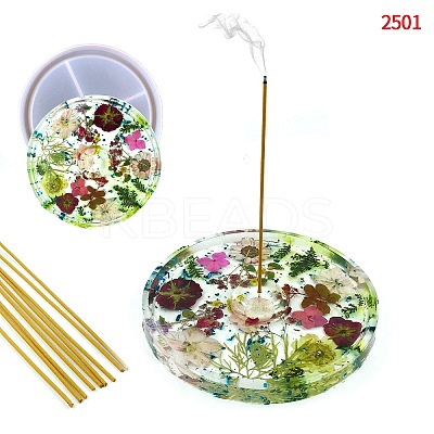 Flat Round Food Grade Silicone Incense Holder Molds SIMO-PW0006-048-1
