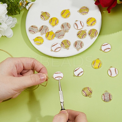 24Pcs 4 Styles Alloy Enamel Pendants ENAM-HY0001-56-1
