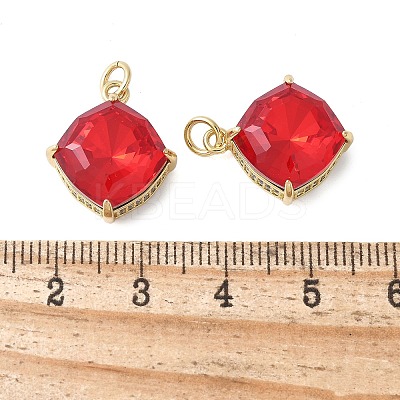 Brass Micro Pave Cubic Zirconia Pendants KK-F892-08G-1