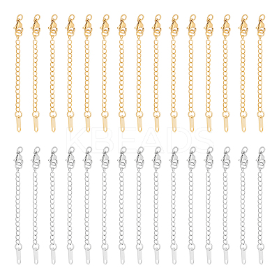 30Pcs 2 Colors 304 Stainless Steel Chain Extender FIND-UN0004-16-1