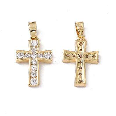 Brass Cubic Zirconia Pendants KK-E068-VC063-1