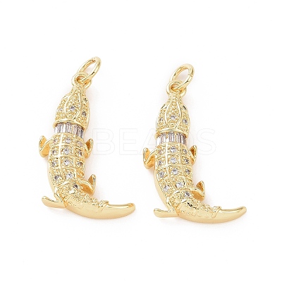 Brass Micro Pave Cubic Zirconia Pendants ZIRC-P106-18G-1