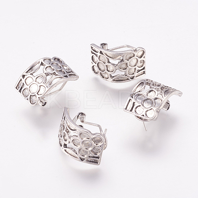 Tibetan Style Hoop Earrings TIBEP-EBB098YKG-AS-FF-1