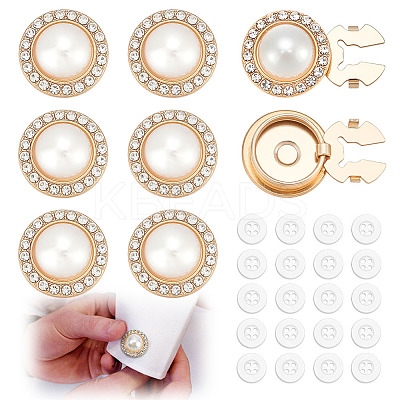 8Pcs Flat Round Alloy Resin Cufflinks FIND-ME0003-14-1