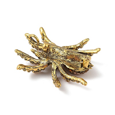 Holloween Spider Alloy Rhinestone Brooches JEWB-S023-02B-1