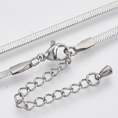 304 Stainless Steel Herringbone Chains Necklace X-STAS-T053-02P-NF-1