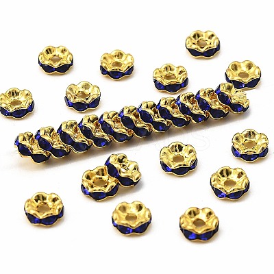 Brass Rhinestone Spacer Beads RB-A014-L6mm-05G-1