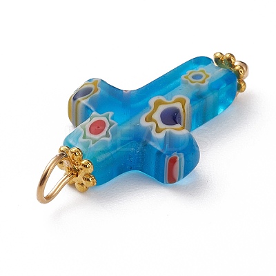 Handmade Millefiori Glass Pendants X-PALLOY-JF00577-1