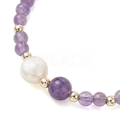 Natural Mixed Gemstone & Cultured Freshwater Pearl Beaded Bracelets for Women BJEW-JB13201-1