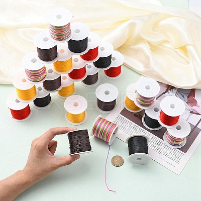 5 Rolls 5 Colros 3-Ply Nylon Beading Threads NWIR-YW0001-06A-1