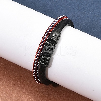 Braided Leather Multi-strand Bracelets BJEW-Z081-15EB-1