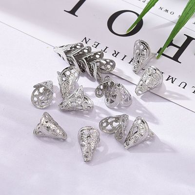 Non-Tarnish Apetalous 316 Surgical Stainless Steel Cone Bead Caps X-STAS-M257-02-1
