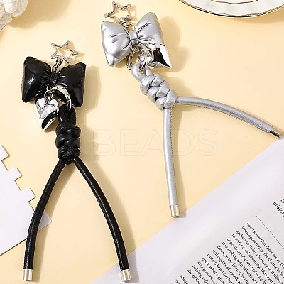 2Pcs 2 Colors Imitation Leather Keychain KEYC-CL0001-03B-1