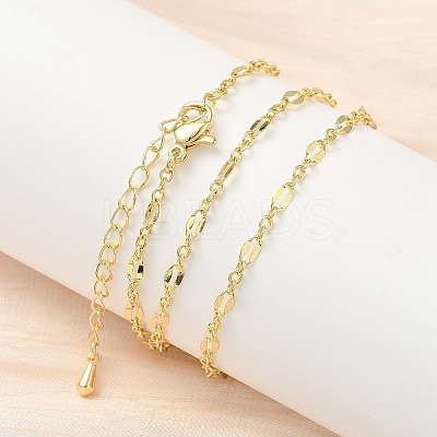 3MM Brass Dapped Chain Necklaces NJEW-P339-02B-G-1
