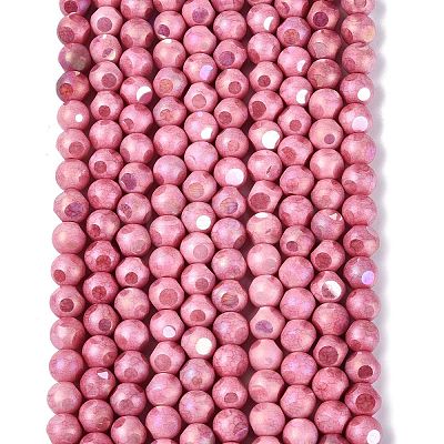 Ombre Effect Dyed Electroplate Opaque Glass Beads Strands EGLA-Q130-01A-16-1