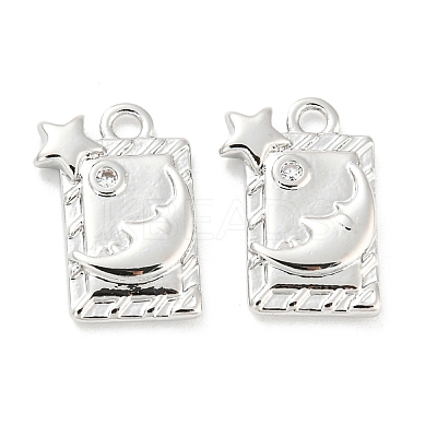 Brass Micro Pave Cubic Zirconia Charms KK-E090-09P-1