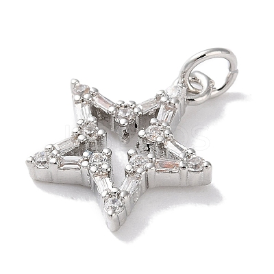Rack Plating Brass Micro Pave Cubic Zirconia Pendants KK-Z039-23P-1