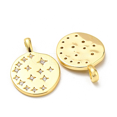 Brass Micro Pave Cubic Zirconia Pendants X-KK-Q809-06G-1