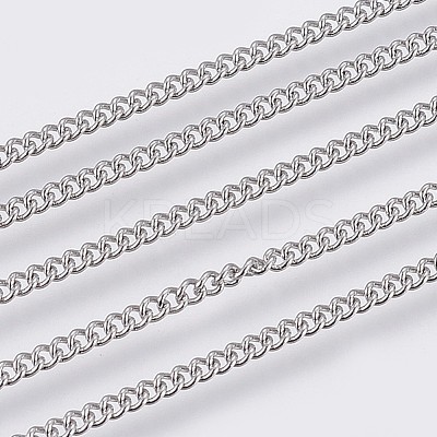 Tarnish Resistant 304 Stainless Steel Curb Chains CHS-F006-03A-P-1