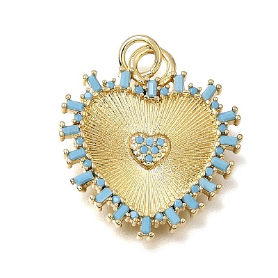 Brass Micro Pave Cubic Zirconia Pendants CU-CBAEEA8-13B-G-1