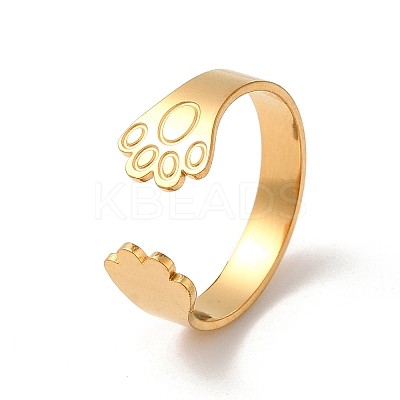 304 Stainless Steel Open Cuff Rings for Women RJEW-G291-04G-1