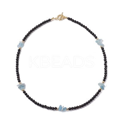 Natural Black Onyx Necklace NJEW-JN04892-1