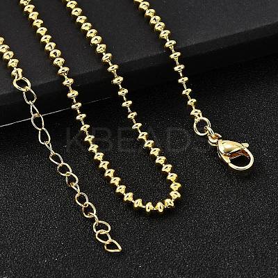 3MM Brass Rondelle Link Chain Necklaces NJEW-M108-12G-1