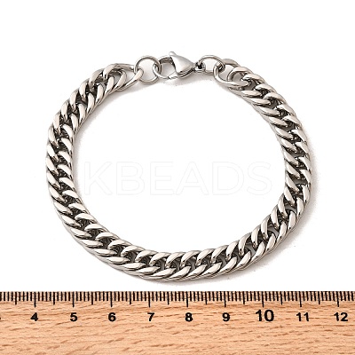 304 Stainless Steel Cuban Chain Bracelets for Men BJEW-B140-06A-1