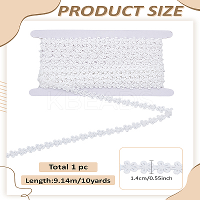 10 Yards Milk Fiber Embroidery Lace Trim Ribbon OCOR-LP0002-98-1