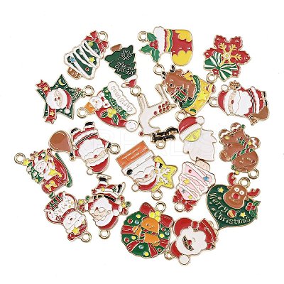 Christmas Alloy Enamel Pendants ENAM-G234-01C-1