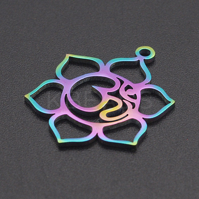 Ion Plating(IP) 201 Stainless Steel Pendants STAS-R111-JA557-1