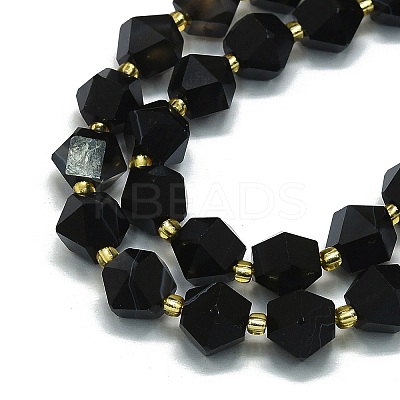 Natural Dyed & Heated Striped Agate Beads Strand G-I376-A09-01-1