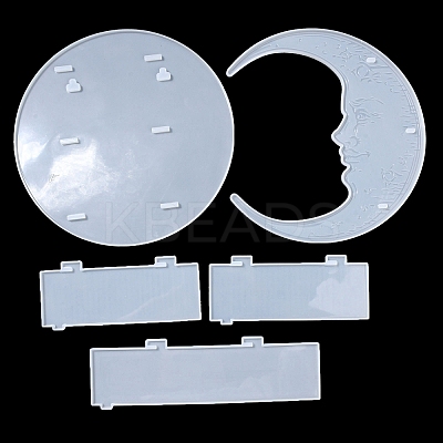 Moon Shape Floating Shelf DIY Silicone Molds Kit DIY-G093-02F-1