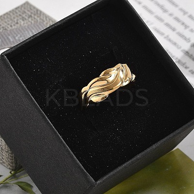 304 Stainless Steel Open Cuff Ring for Women RJEW-M049-01G-08-1