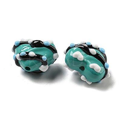 Hand Painted Acrylic with Enamel Beads MACR-D031-06A-1
