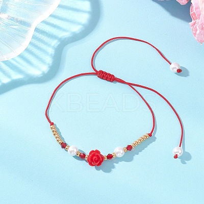 6Pcs Glass Seed Bead & Resin Braided Beaded Bracelets BJEW-MZ00307-1