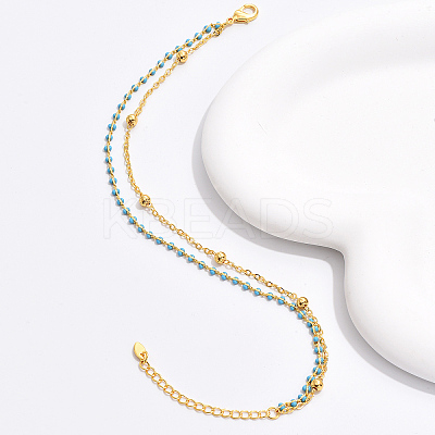 Fashionable Brass Double Layered Anklets with High-end Chain Design AF5904-1