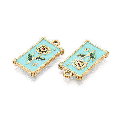 304 Stainless Steel Enamel Pendants STAS-N124-21G-1