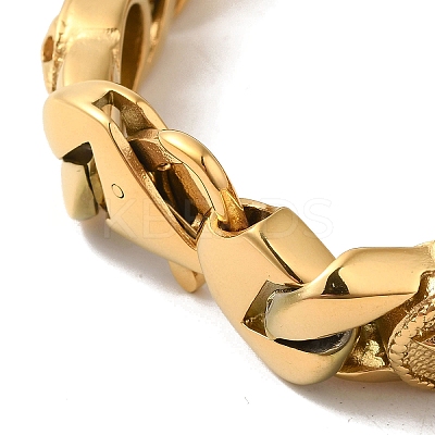 Ion Plating(IP) 304 Stainless Steel Cross Cuban Link Chain Bracelets for Women Men BJEW-Q341-02G-1
