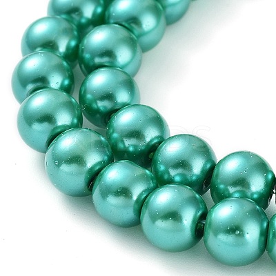 Baking Paint Pearlized Glass Pearl Round Bead Strands HY-Q330-8mm-29-1