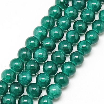 Baking Paint Crackle Glass Bead Strands DGLA-Q023-8mm-YS40-1