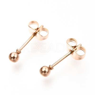 304 Stainless Steel Ball Stud Earrings EJEW-C501-10A-1