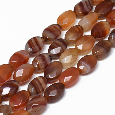 Natural Red Agate Bead Strands G-T070-8x12mm-04-1