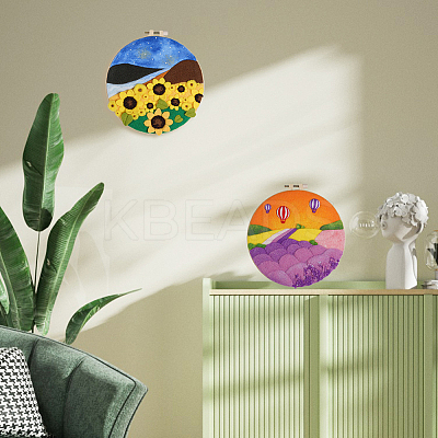Flower Hanging Painting Needle Felting Kit for Beginners DIY-WH0304-983-1
