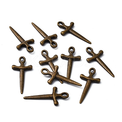 Tibetan Style Alloy Sword Pendants LS-X-TIBEP-929-AB-FF-1