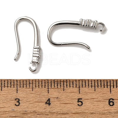 Rack Plating Brass Micro Pave Clear Cubic Zirconia Earring Hooks KK-A231-04P-1