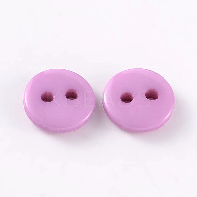 2-Hole Flat Round Resin Sewing Buttons for Costume Design BUTT-E119-24L-03-1