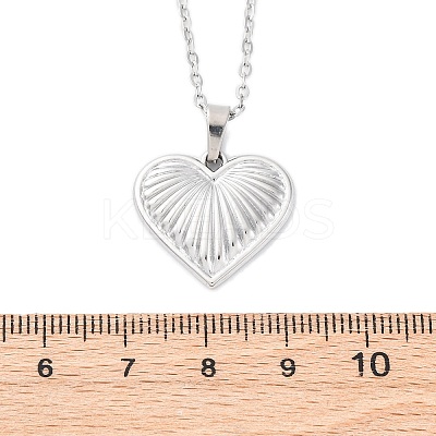 Heart 304 Stainless Steel Pendant Necklaces NJEW-H059-18P-1